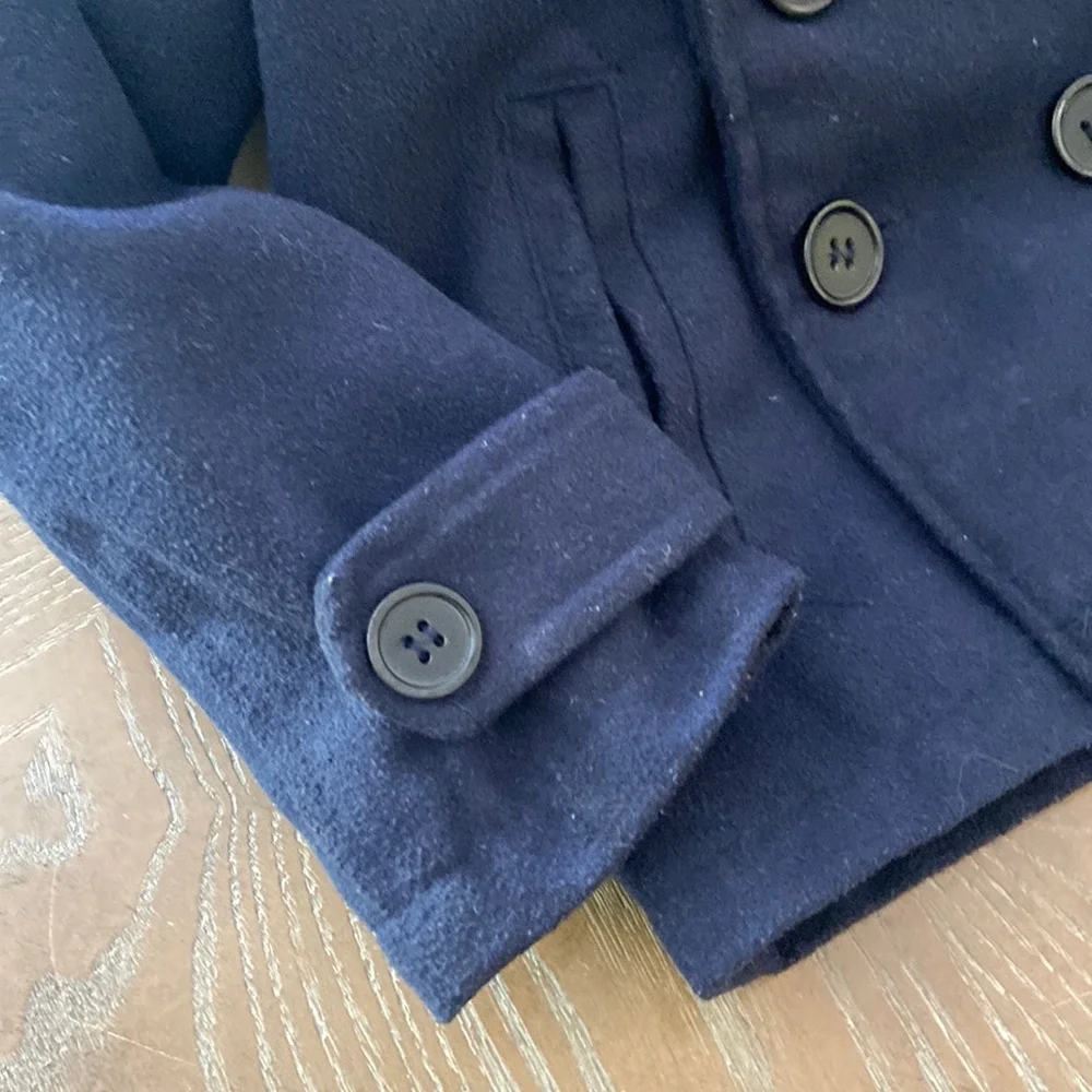 Little Boy Fleece Navy Blue Peacoat Dress Coat  Size 4